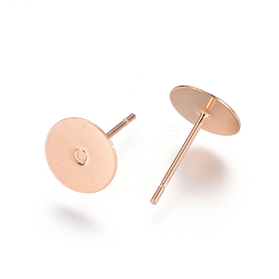 304 Stainless Steel Stud Earring Findings STAS-E484-67H-RG-1