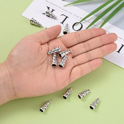 Tibetan Style Alloy Bead Cone TIBEB-00821-AS-NF-1