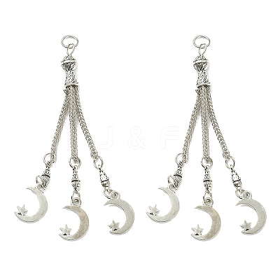 Tibetan Style Alloy Feather Tassel Big Pendants FIND-YW0003-92C-1