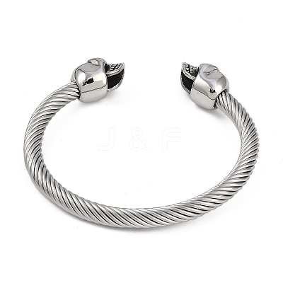 304 Stainless Steel Cuff Bangles for Women STAS-M023-12P-1