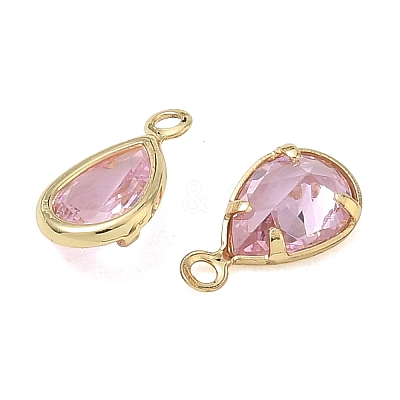 Brass Pave Cubic Zirconia Charms CU-CBABEB3-04G-02-1