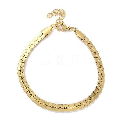 304 Stainless Steel Snake Link Chain Bracelets for Women LS-BJEW-F488-22G-1
