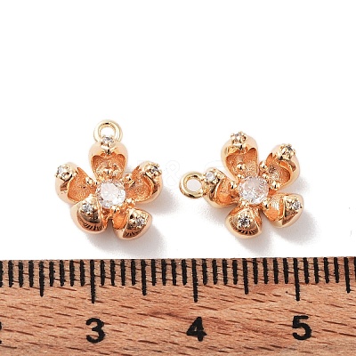 Brass Micro Pave Cubic Zirconia Charms KK-F871-34G-1