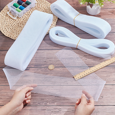3 Rolls 3 Styles Elastic Polyester Deco Mesh Ribbons DIY-NB0013-55B-1