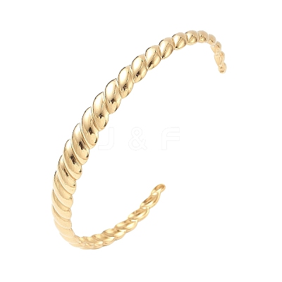Croissant 304 Stainless Steel Cuff Bangles for Women LS-BJEW-S171-01C-G-1
