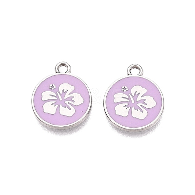 Rack Plating Alloy Enamel Pendants ENAM-N070-01F-01P-01-1