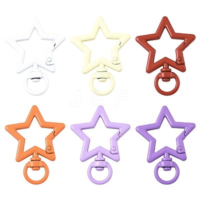 10Pcs Spray Painted Alloy Swivel Snap Hook Clasps FIND-FS0004-55-1