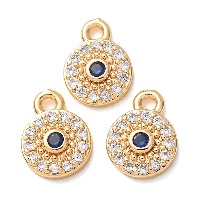 Brass Micro Pave Cubic Zirconia Charms CU-K002-01B-02-1