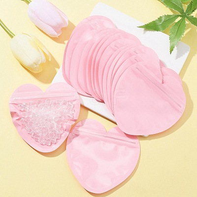 20Pcs Heart Shaped Plastic Packaging Yin-yang Resealable Bags OPP-FS0001-03-1