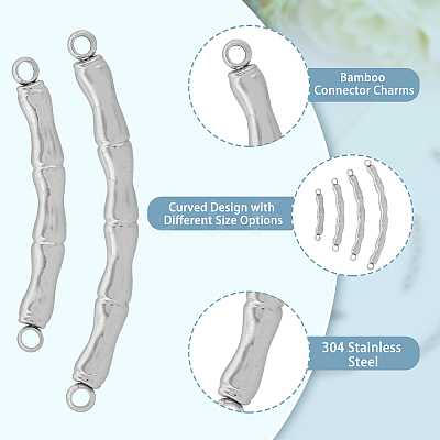 16Pcs 4 Styles 304 Stainless Steel Connector Charms STAS-DC0013-62-1