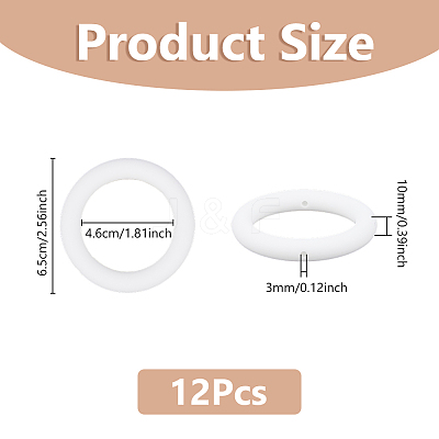 12Pcs Ring Silicone Beads SIL-DC0001-78-1
