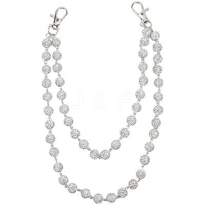 1Pc Polymer Clay Rhinestone Round Beads Trousers Chain AJEW-CY0002-45-1