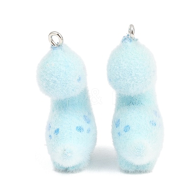 Flocking Opaque Resin Pendants RESI-P053-03F-P-1