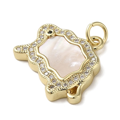 Brass Micro Pave Cubic Zirconia Pendants KK-Q808-27G-1