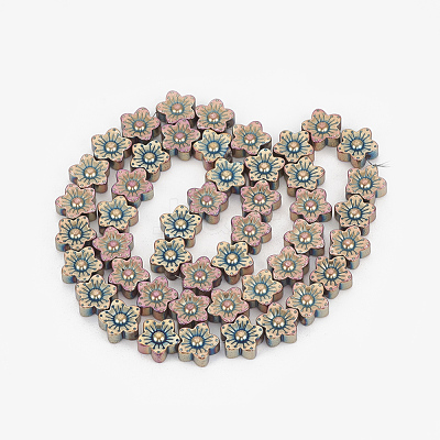 Electroplate Non-magnetic Synthetic Hematite Beads Strands X-G-T061-98C-1