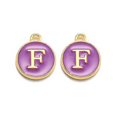 Golden Plated Alloy Enamel Charms ENAM-Q437-12F-1