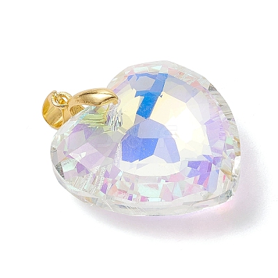 Brass Glass Pendants PALLOY-JF05135-01-1