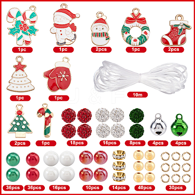 Christmas Theme DIY Alloy & Polymer Clay Rhinestone Bracelet Making Kits DIY-SC0027-63-1