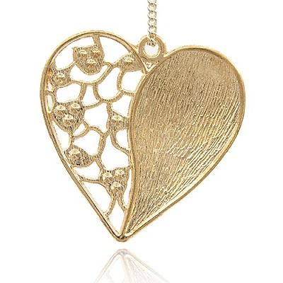 Alloy Enamel Heart Pendants ENAM-J154-01G-1