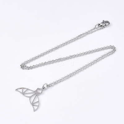 Non-Tarnish 201 Stainless Steel Pendant Necklaces LS-NJEW-T009-JN075-1-45-1