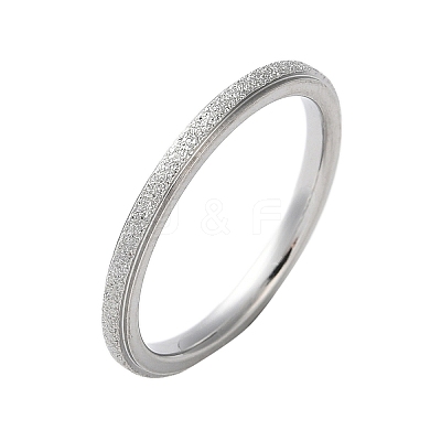 Non-Tarnish Textured 201 Stainless Steel Simple Thin Finger Ring for Women RJEW-I089-26P-1