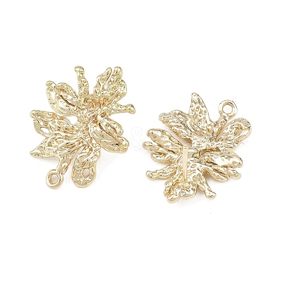 Flower Brass Stud Earring Findings KK-F921-04G-1