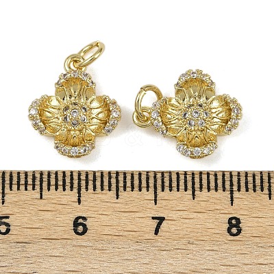 Brass Micro Pave Cubic Zirconia Pendants KK-I358-063G-E-1