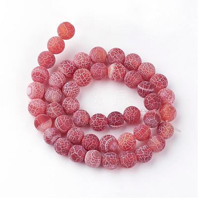 Natural Fire Crackle Agate Bead Strands G-S216-10mm-05-1