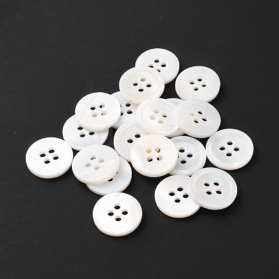 Natural Shells Buttons BUTT-WH0061-02-1