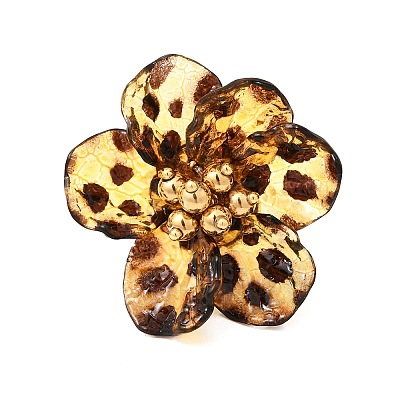 Flower 304 Stainless Steel Finger Rings for Women RJEW-A294-04G-1