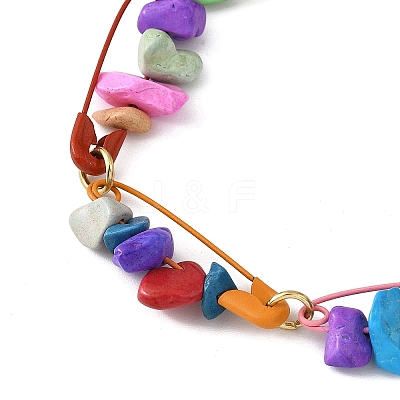 Synthetic Turquoise Chip Beaded Bracelets for Women BJEW-JB12783-1
