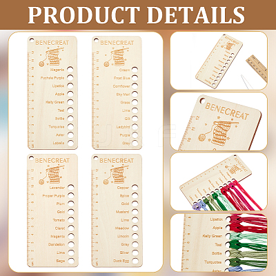 4Pcs Wood Thread Winding Boards AJEW-WH0534-51C-1