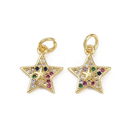 Brass Micro Pave Cubic Zirconia Pendants KK-C093-26A-G-1