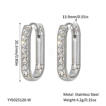 Elegant Stainless Steel Oval Hoop Earrings UE0817-6-1