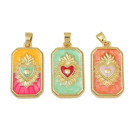 Brass Enamel Pendants KK-L190-008G-1
