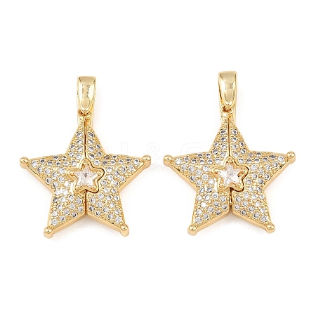 Brass Micro Pave Cubic Zirconia Openable Pendants KK-Z140-30G-01-1