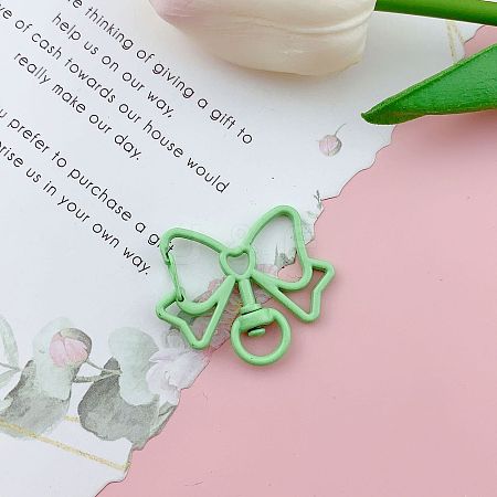 Bowknot Baking Painted Alloy Swivel Keychain Clasps PURS-PW0011-04H-1