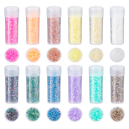 120G 12 Colors Glass Seed Beads SEED-DC0001-24-1