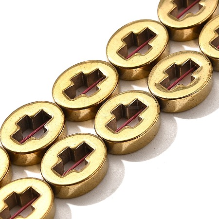 Electroplated Synthetic Non-magnetic Hematite Beads Strands G-L613-Z01-02E-1
