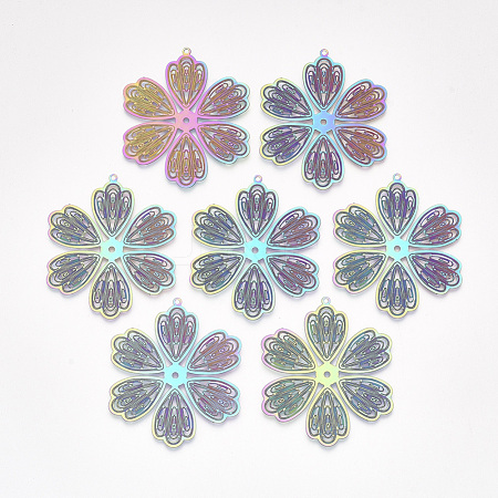 Ion Plating(IP) 304 Stainless Steel Filigree Pendants STAS-S108-40-1