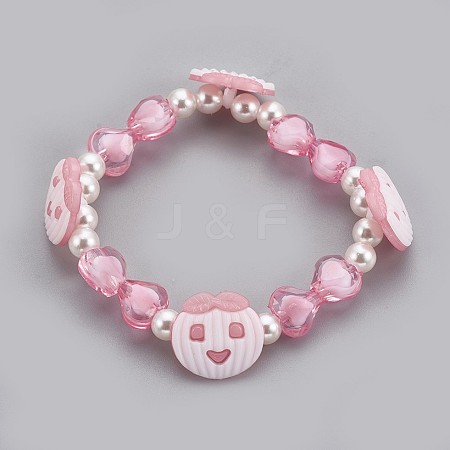 Acrylic Beads Kids Stretch Bracelets BJEW-JB03888-01-1
