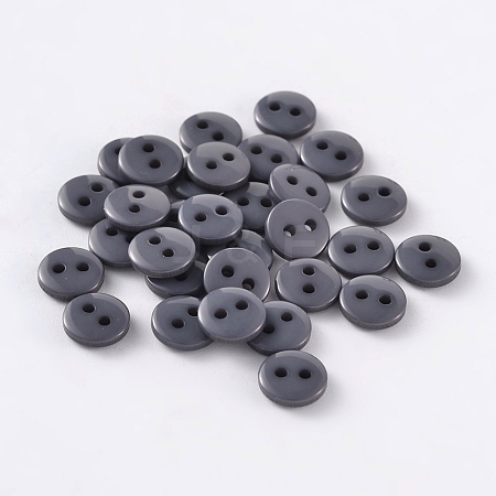 2-Hole Flat Round Resin Sewing Buttons for Costume Design BUTT-E119-18L-01-1
