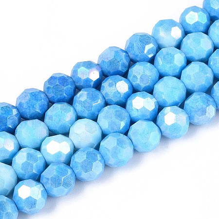 Anti-Tarnish Electroplate Glass Beads Strands EGLA-T021-10mm-15-15-1