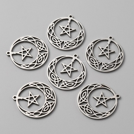 304 Stainless Steel Pendants STAS-WH0029-54P-1