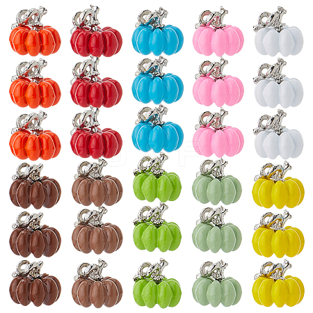 30Pcs 10 Colors Spray Painted Alloy Charms FIND-FH0011-37-1