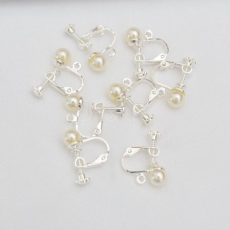 Brass Clip-on Earring Findings LS-KK-WH20003-07D-1