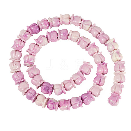 2 Strands Synthetic Coral Dyed Carved Beads Strands SHEL-TA0001-31-1