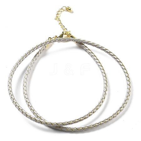 Polyester Cord Braided Necklace Makings MAK-L043-03G-07-1