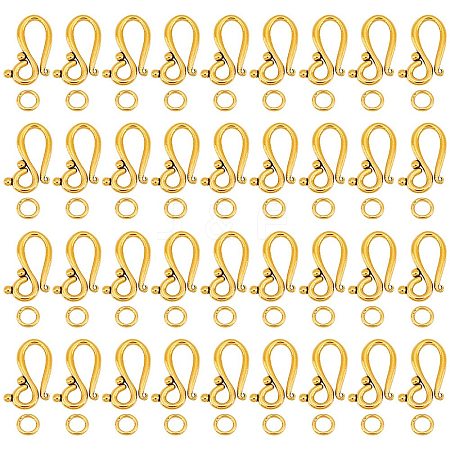 100Pcs Tibetan Style Hook and Eye Clasps FIND-GO0003-01AG-1
