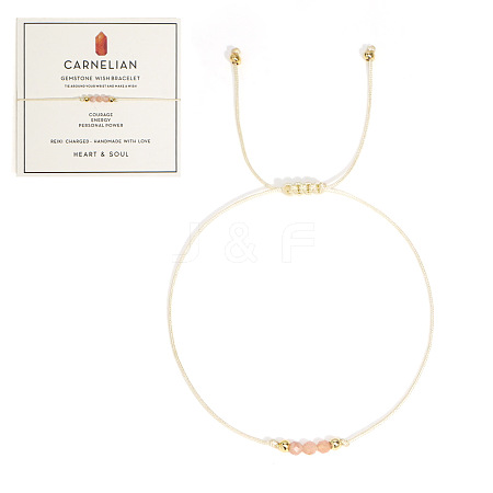 Natural Carnelian Braided Beads Bracelets for Women LS-LU0568-7-1